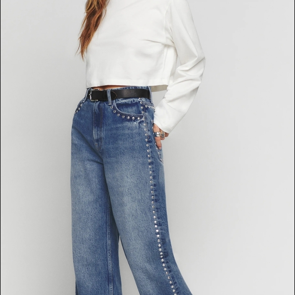 Reformation Cary Studded Jeans